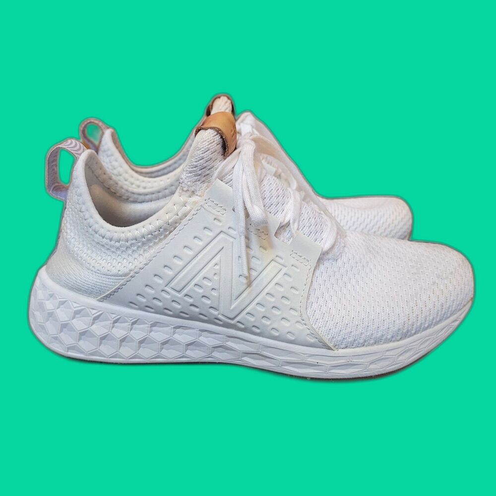 New Balance Womens Fresh Foam Cruz V1 White Running Shoes Sneakers Sz 6 Comfort
